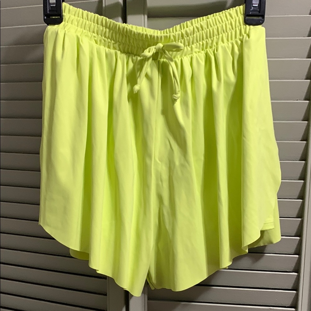 Evsie Girls Neon Yellow Shorts